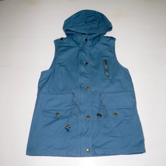 Zenana Outfitters Vest Size Medium Hood Cargo - Picture 6 of 10